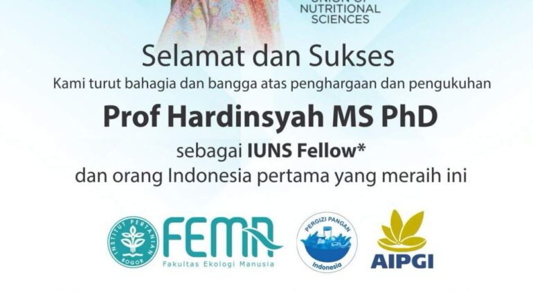 Prof Hardinsyah sebagai IUNS Fellow